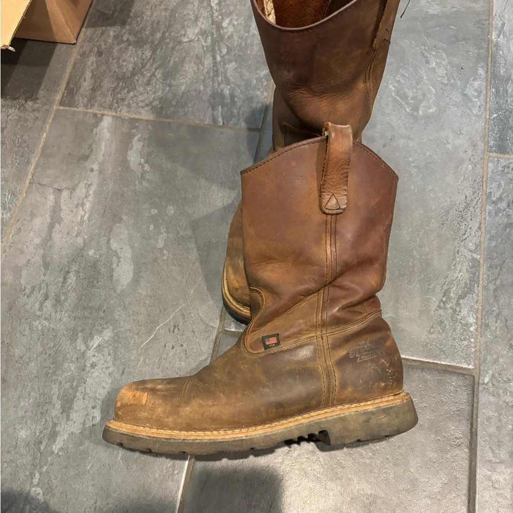 Thorogood Men's Wellington Trail Crazyhorse Steel Toe Round Toe Work Boot 10.5
